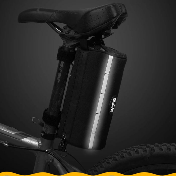 RZAHUAHU 2L Waterproof Bicycle Front Beam Bag MTB Bike Bag Cycling Shoulder Bag - Black  /  Grey - 5