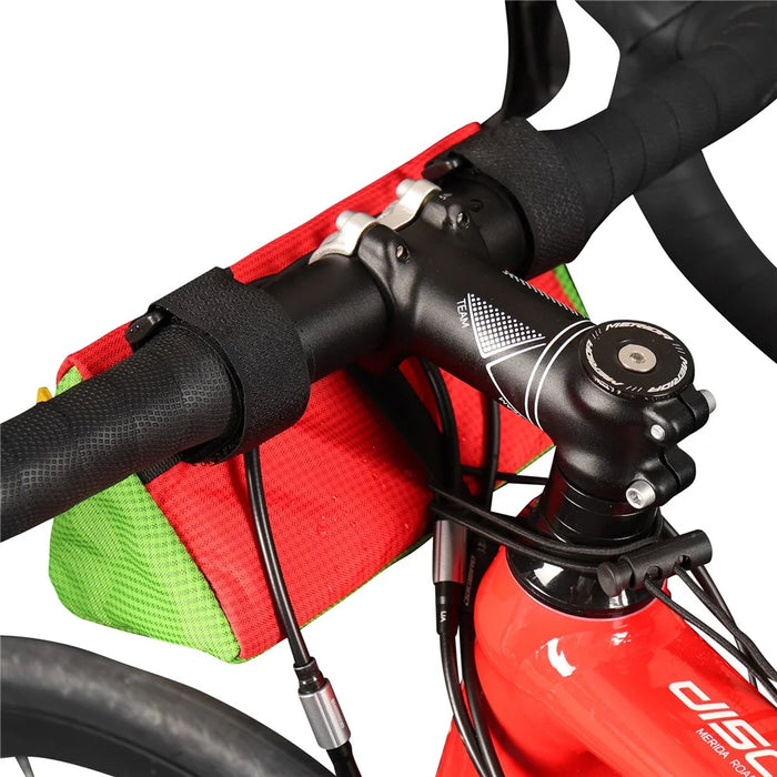 WOLFILIST MTB Bicycle Handlebar Bag Water Repellent Triangle Bike Front Storage Bag - Green - 7