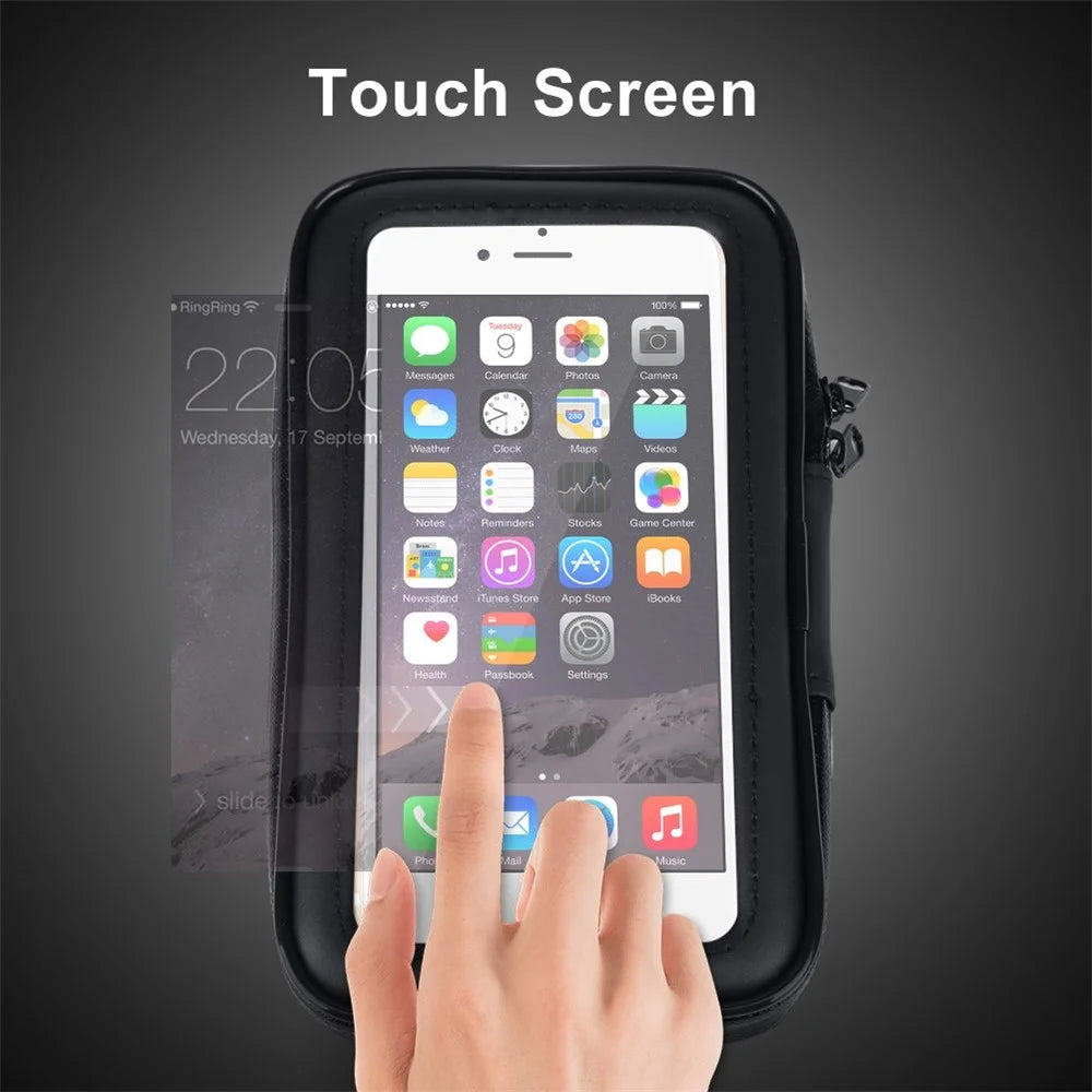 7-inch Waterproof Bicycle Phone Bag Bike Front Top Tube Handlebar Mount Phone Holder Case, Size XXL - 5