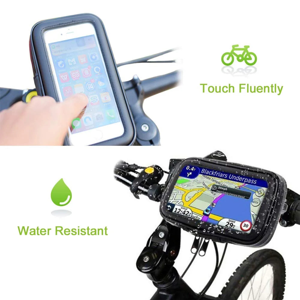 7-inch Waterproof Bicycle Phone Bag Bike Front Top Tube Handlebar Mount Phone Holder Case, Size XXL - 7
