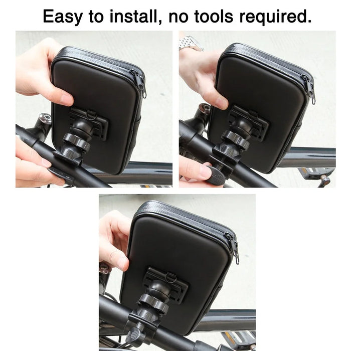 5.5-inch Bike Handlebar Mount Phone Holder Case Waterproof Bicycle Phone Bag, Size L - 3