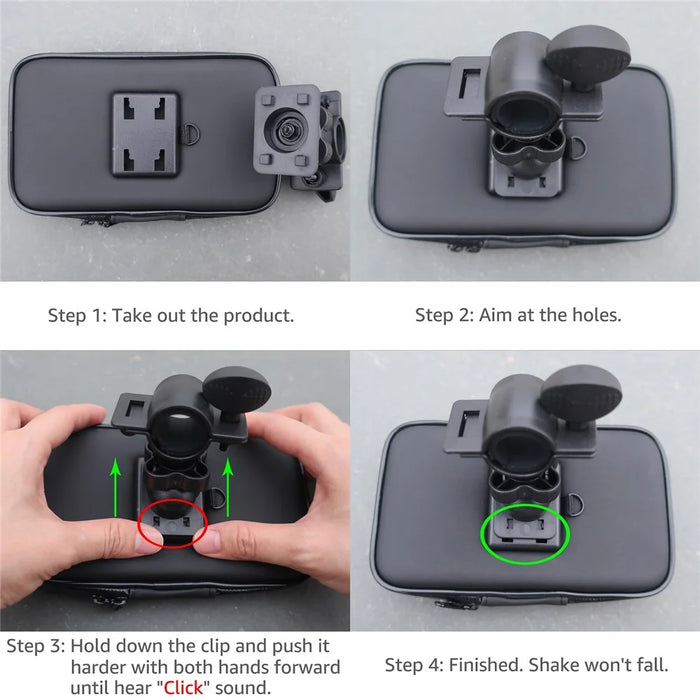 5.5-inch Bike Handlebar Mount Phone Holder Case Waterproof Bicycle Phone Bag, Size L - 4
