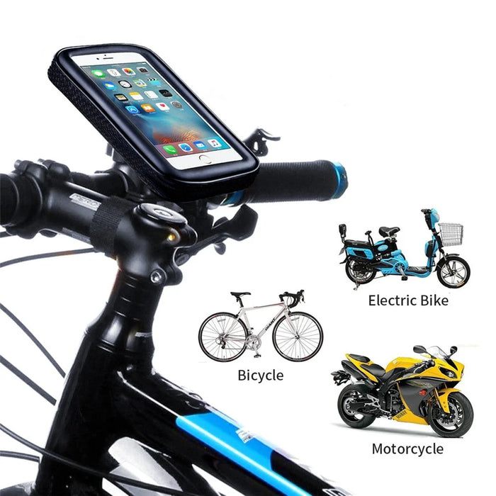 5.5-inch Bike Handlebar Mount Phone Holder Case Waterproof Bicycle Phone Bag, Size L - 5