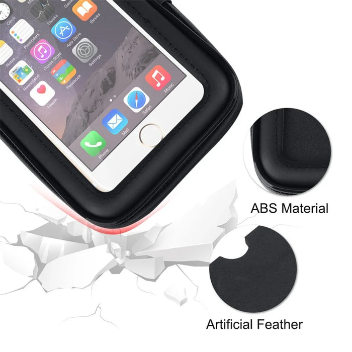 5.5-inch Bike Handlebar Mount Phone Holder Case Waterproof Bicycle Phone Bag, Size L - 6