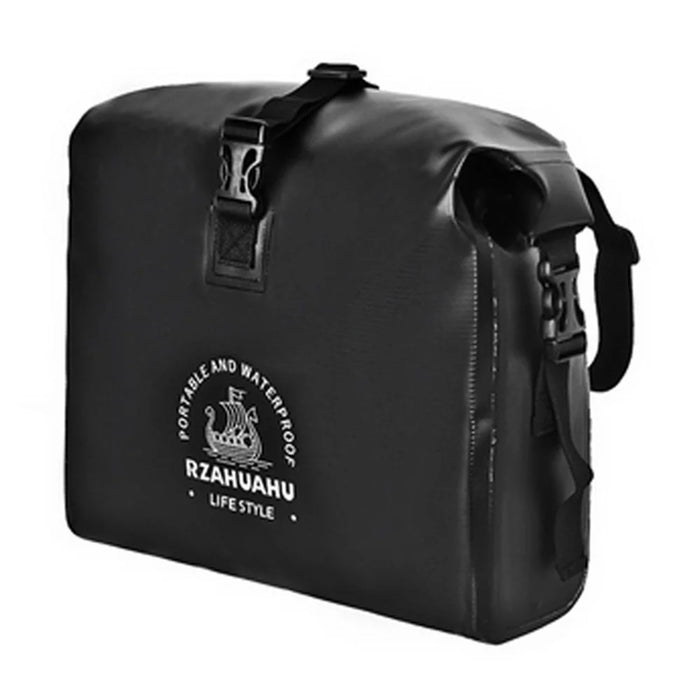 RZAHUAHU 9L Waterproof PVC Motorcycle Tool Bag Motorbike Handlebar Saddle Storage Bag - Black - 1