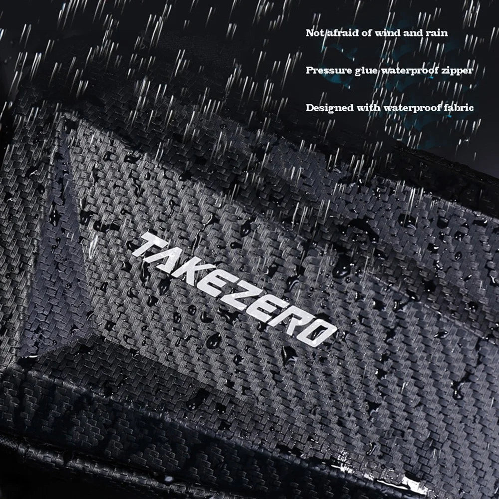 TAKEZERO TZ04 Mountain Bike Top Tube Front Bag MTB Mountain PU+EVA Cycling Phone Pouch - Front - 3