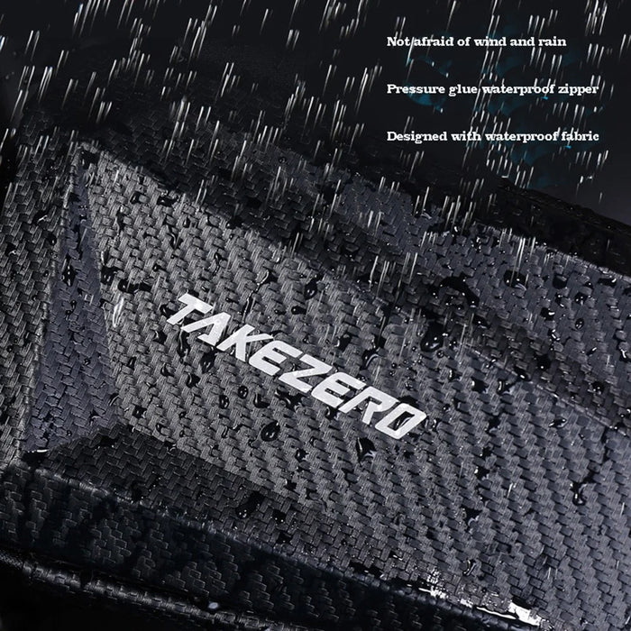 TAKEZERO TZ04 Mountain Bike Top Tube Front Bag MTB Mountain PU+EVA Cycling Phone Pouch - Front - 3