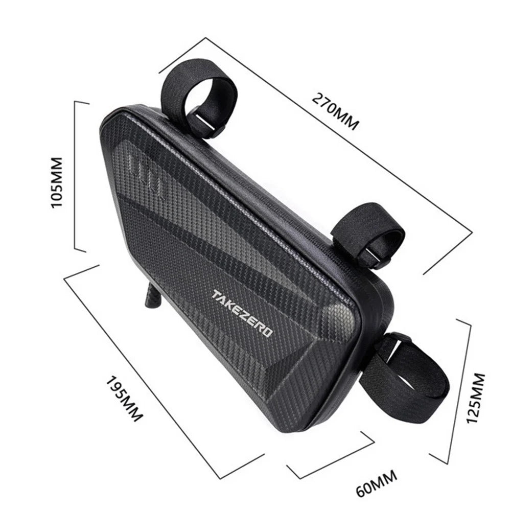 TAKEZERO TZ04 Mountain Bike Top Tube Front Bag MTB Mountain PU+EVA Cycling Phone Pouch - Front - 7