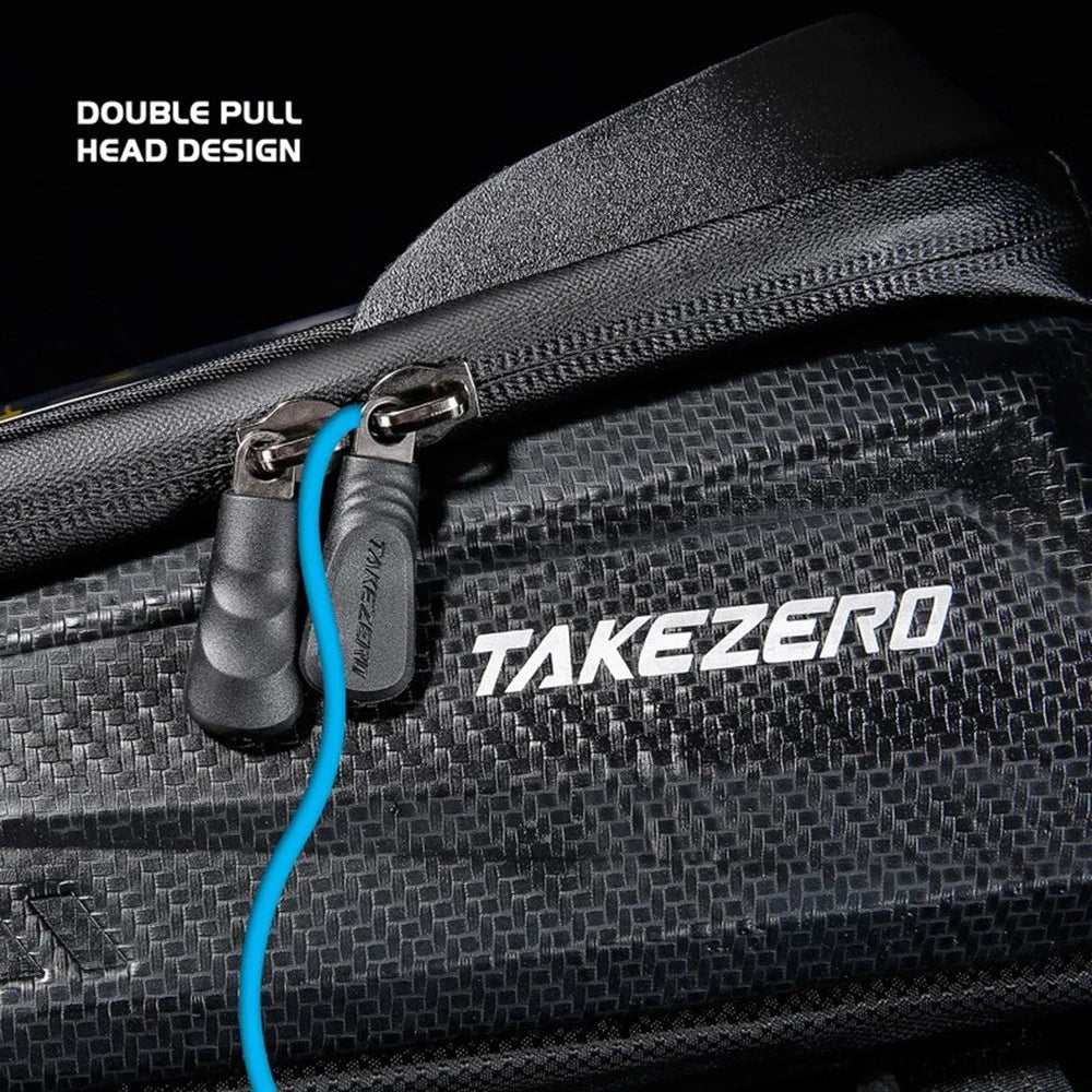 TAKEZERO TZ02 PU+TPU+EVA Hard Shell Bike Bag Mountain Bike Front Bar Zippered Phone Bag - 6