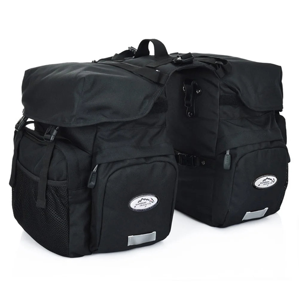 OUTDOOR INOXTO 521 Large Capacity 600D Nylon Bicycle Rear Rack Bag Bike Tail Pannier Pack Cycling Bag - Black - 1