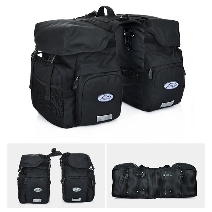 OUTDOOR INOXTO 521 Large Capacity 600D Nylon Bicycle Rear Rack Bag Bike Tail Pannier Pack Cycling Bag - Black - 2