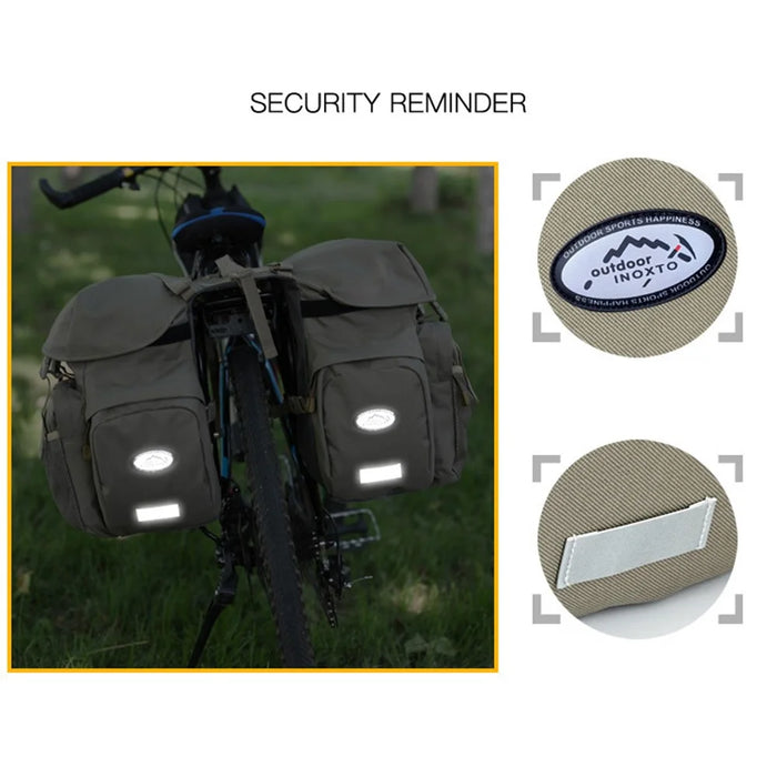OUTDOOR INOXTO 521 Large Capacity 600D Nylon Bicycle Rear Rack Bag Bike Tail Pannier Pack Cycling Bag - Black - 3