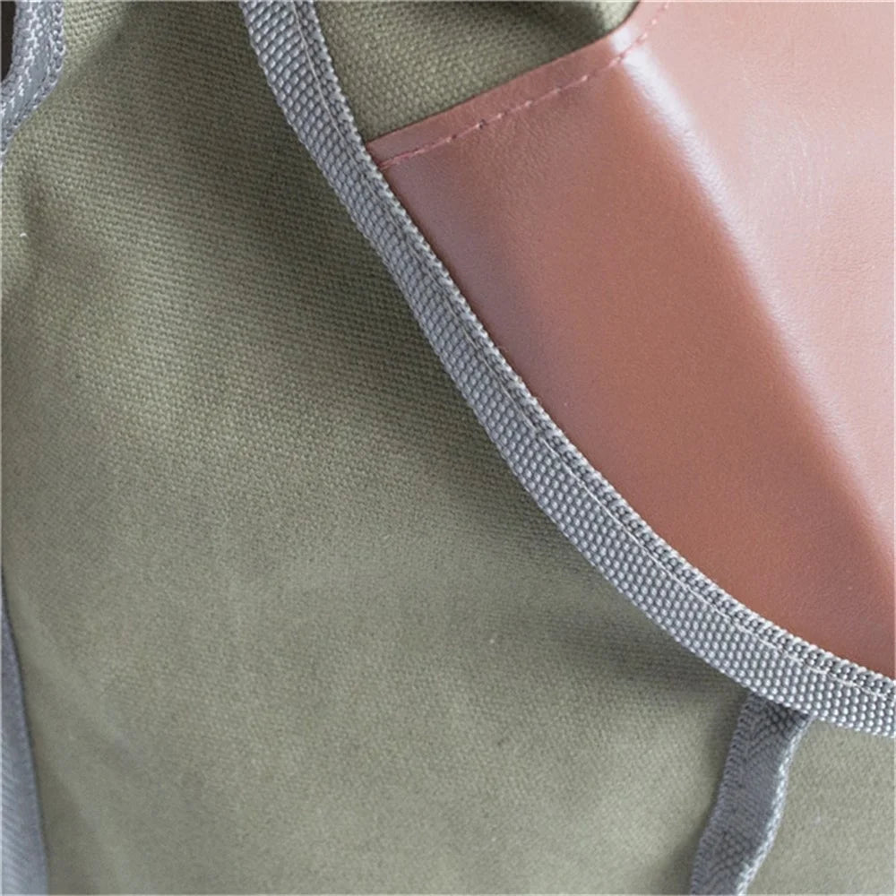 Canvas+Leather MTB Bike Pannier Pack Outdoor Travel Storage Bag Bicycle Rear Rack Bag - Khaki - 5
