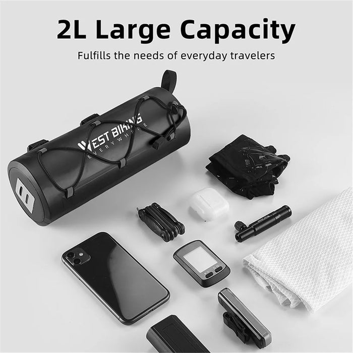 WEST BIKING YP0707326 Multifunctional 2L Large Capacity Bicycle Handlebar Bag Waterproof Bike Storage Pouch - 6