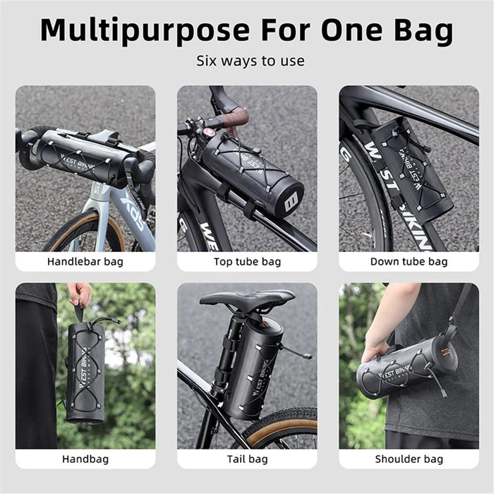 WEST BIKING YP0707326 Multifunctional 2L Large Capacity Bicycle Handlebar Bag Waterproof Bike Storage Pouch - 7