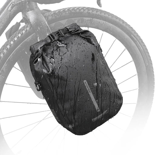 RHINOWALK RK406 6L Bike Front Fork Bag Waterproof Nylon Polyester Bicycle Quick-Release Hanging Bag for Outdoor Cycling - Black - 2