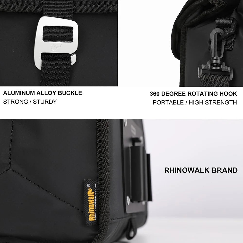 RHINOWALK RK9107 Bike Front Bag Foldable Expandable Insulation Bicycle Storage Bag with Shoulder Strap - Black - 6