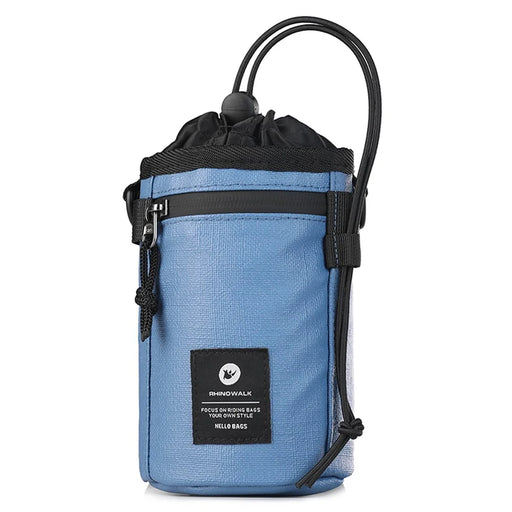 RHINOWALK RK24933 Polyester Bike Handlebar Stem Bag Food Snack Storage Pouch Water Bottle Holder for Bicycle Touring Commuting - Blue - 2