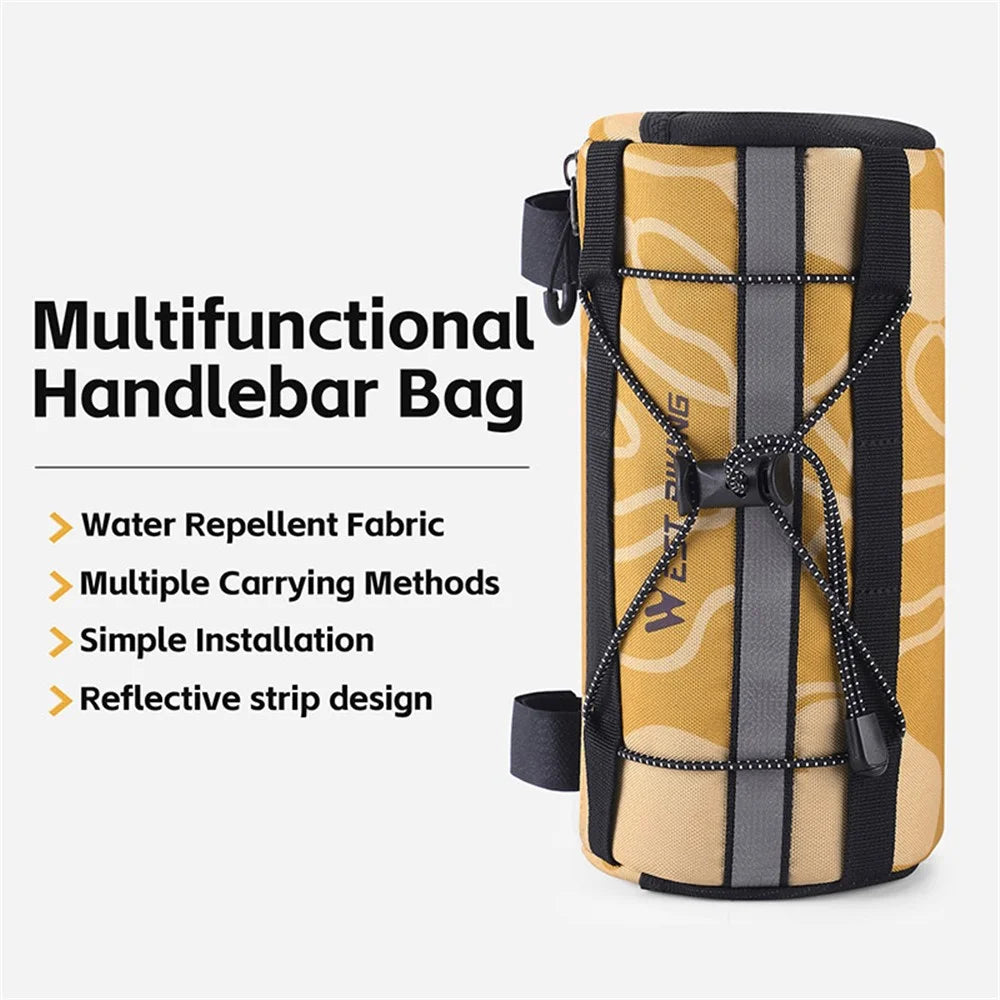 WEST BIKING YP0707329 Cycling Bicycle Handlebar Cylinder Bag Polyester Bike Front Storage Bag - 3