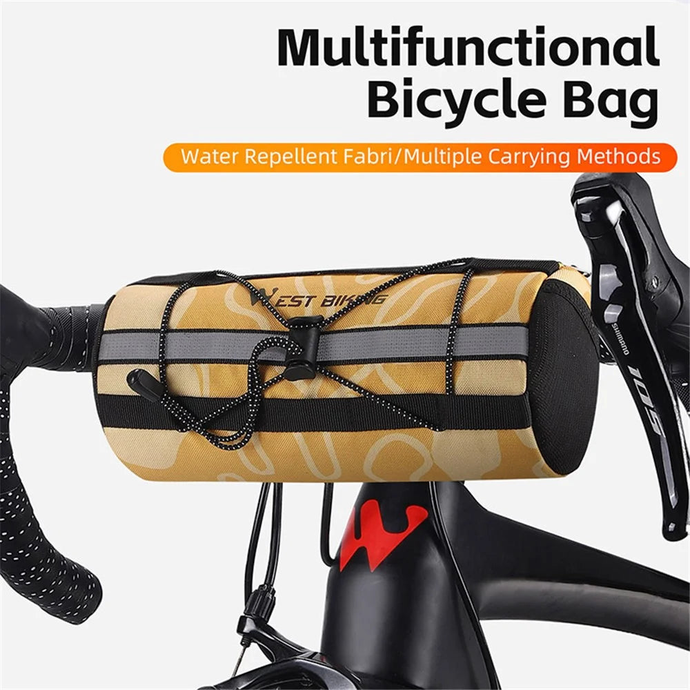 WEST BIKING YP0707329 Cycling Bicycle Handlebar Cylinder Bag Polyester Bike Front Storage Bag - 4