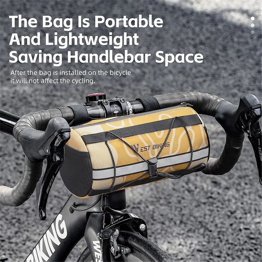 WEST BIKING YP0707329 Cycling Bicycle Handlebar Cylinder Bag Polyester Bike Front Storage Bag - 5