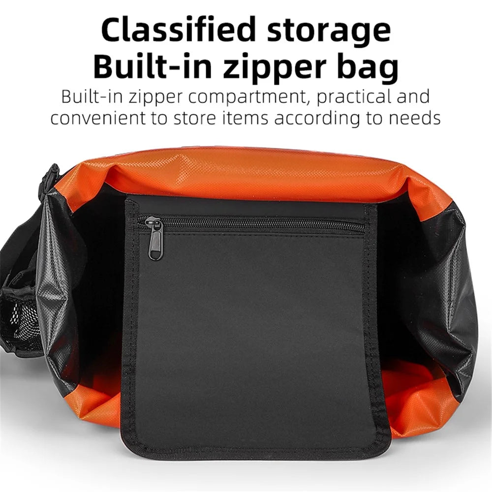 WEST BIKING YP0707347 1000D Waterproof Cloth Bicycle Rear Rack Bag Tail Pannier Pack Cycling Storage Bag - Black / Orange - 7
