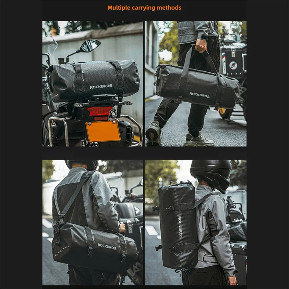 ROCKBROS AS-118 60L Motorcycle Tail Pannier Pack Waterproof PVC Bike Rear Bag - 6