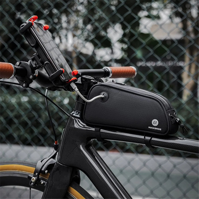 ROCKBROS 063 Polyester+PU Bicycle Phone Case for Mountain Bike Front Beam Tube Zippered Phone Bag - 6