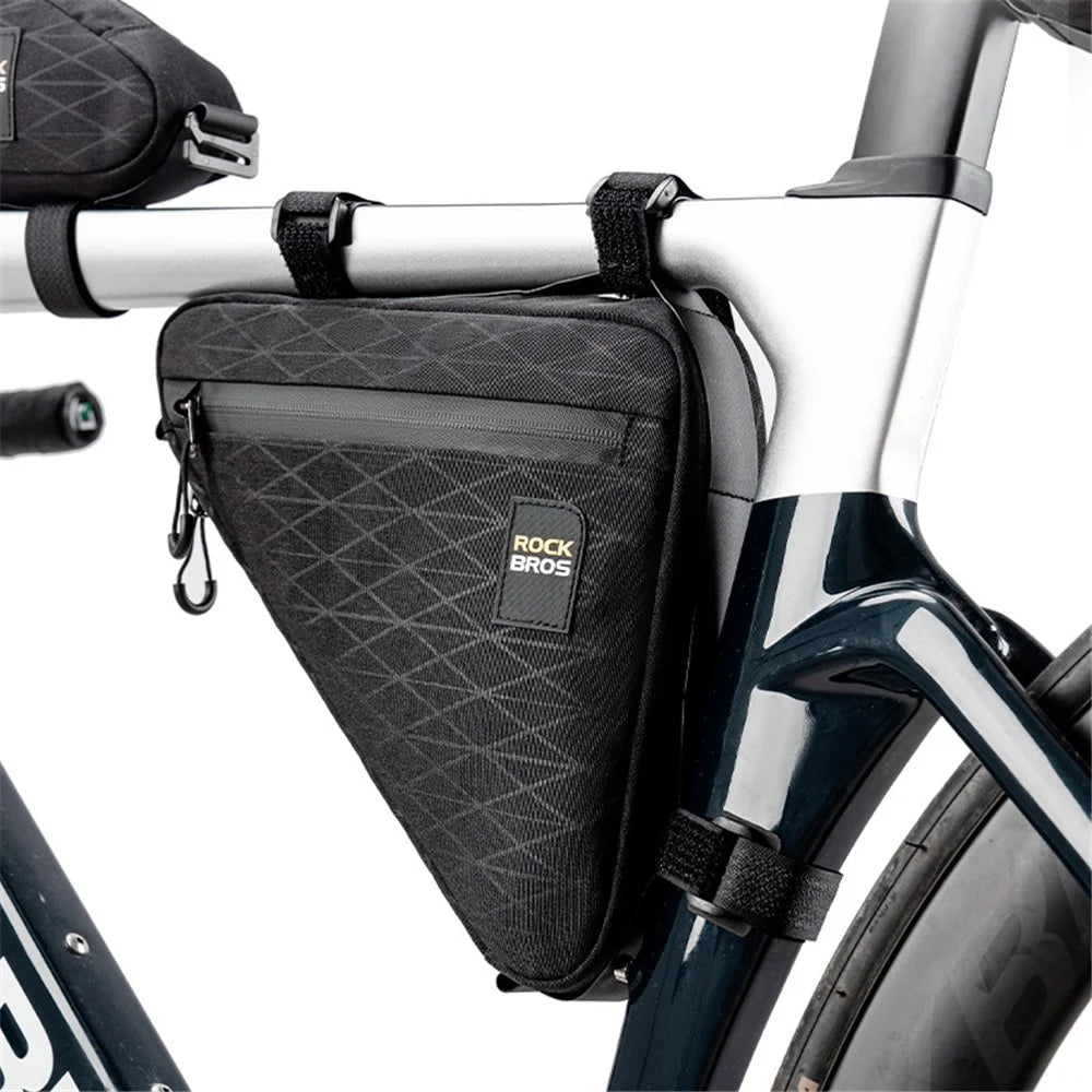 ROCKBROS 065 Polyester+PU Bicycle Bag Set with Seat Tail Bag, Triangle Frame Bag, Top Tube Front Bag - 6