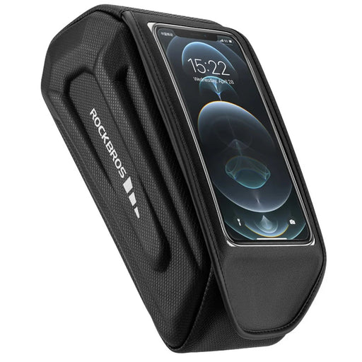 ROCKBROS k001 Polyester+PU Bicycle Hard Shell Phone Bag Front Beam Tube Phone Case for Mountain Bike - 1