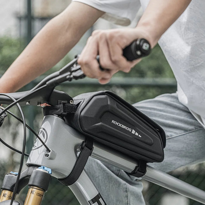 ROCKBROS k001 Polyester+PU Bicycle Hard Shell Phone Bag Front Beam Tube Phone Case for Mountain Bike - 6
