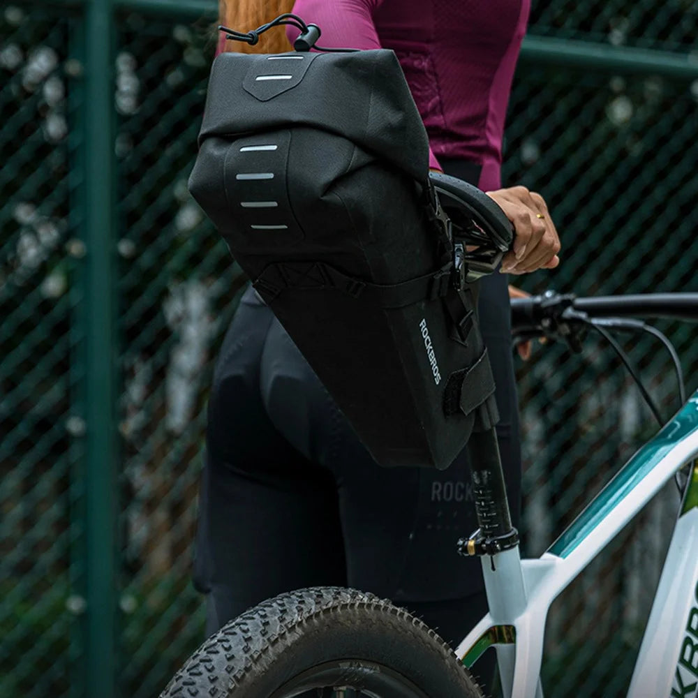 ROCKBROS AS-060 3L Bike Bag Waterproof Saddle Bag Cycling Foldable Tail Rear Bag - 3