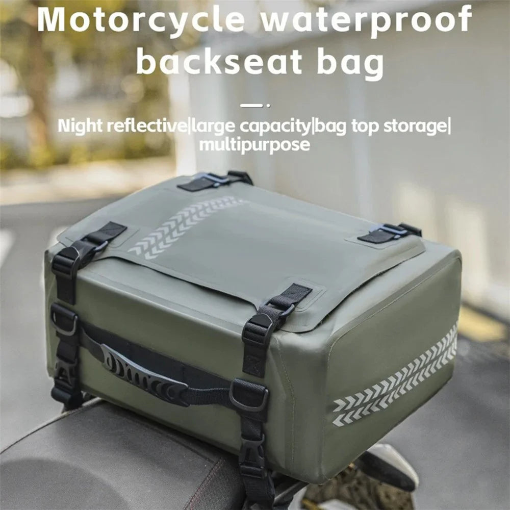 ROCKBROS AS-096 Waterproof Motorcycle Tail Pannier Pack 30L Reflective Motorbike Rear Bag - 4