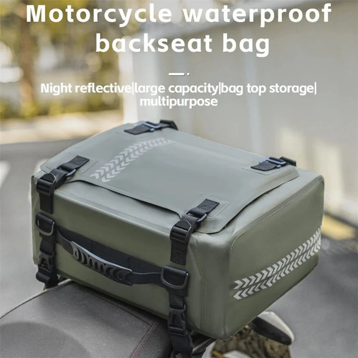 ROCKBROS AS-096 Waterproof Motorcycle Tail Pannier Pack 30L Reflective Motorbike Rear Bag - 4