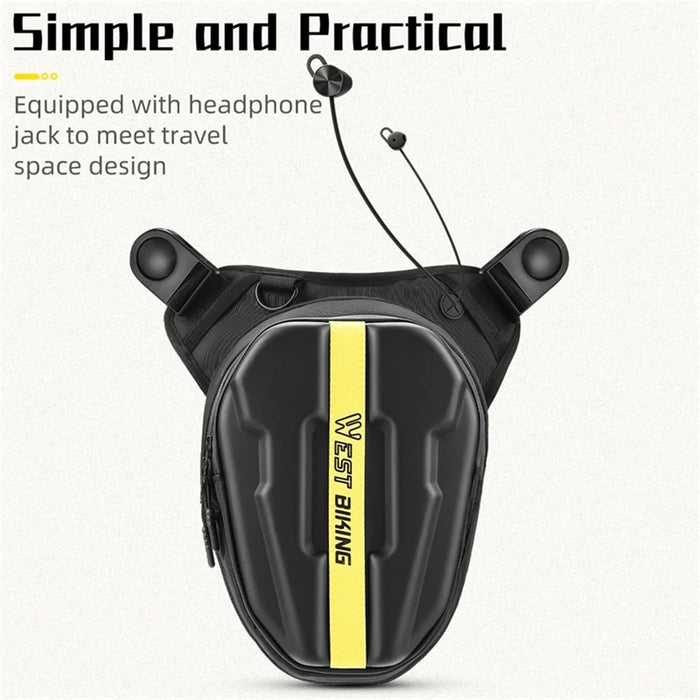 WEST BIKING YP0707352 Motorcycle Leg Bag Oil Tank Bag Crossbody Bag - Black - 4