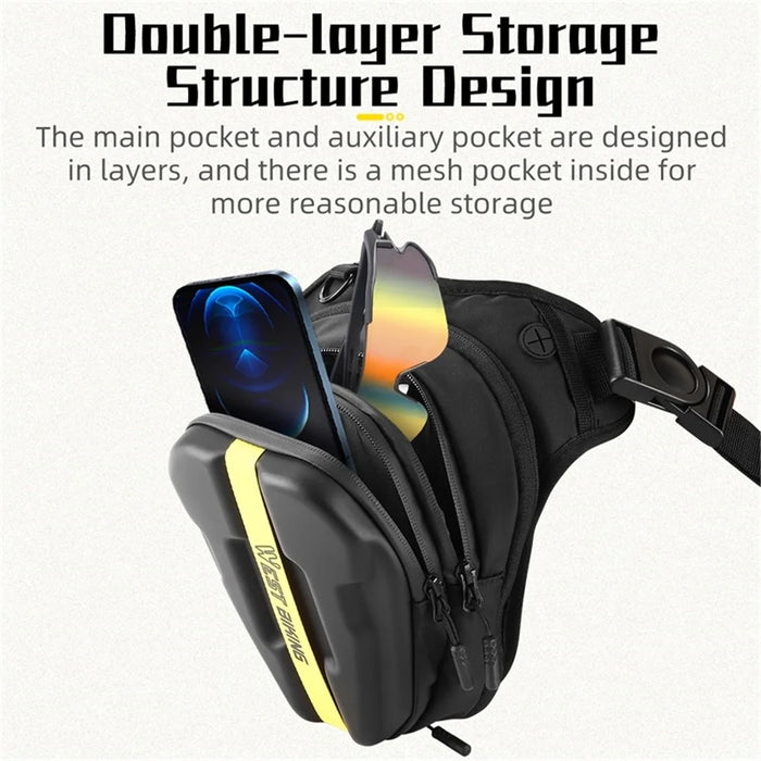 WEST BIKING YP0707352 Motorcycle Leg Bag Oil Tank Bag Crossbody Bag - Black - 5