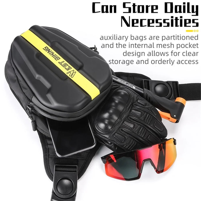 WEST BIKING YP0707352 Motorcycle Leg Bag Oil Tank Bag Crossbody Bag - Black - 7