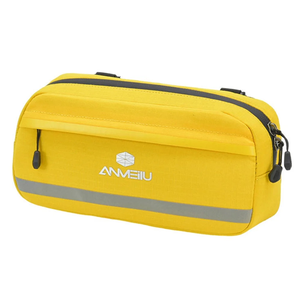 ANMEILU 7051 Bike Handlebar Bag Bicycle Front Frame Bag Cycling Storage Pouch - Yellow - 1
