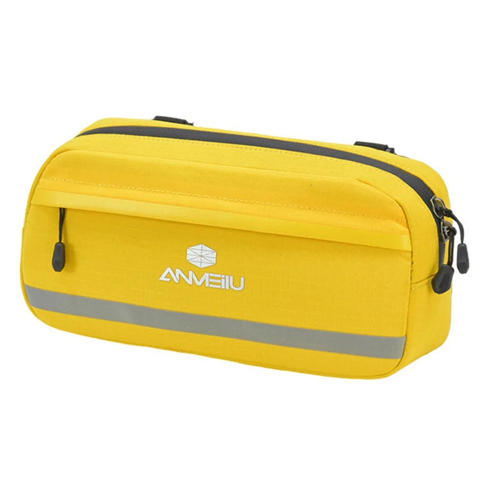 ANMEILU 7051 Bike Handlebar Bag Bicycle Front Frame Bag Cycling Storage Pouch - Yellow - 1