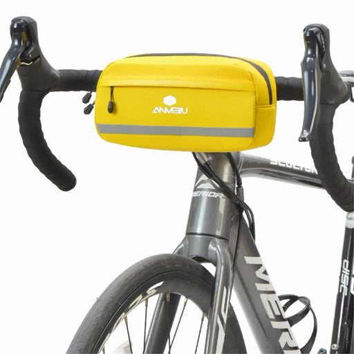 ANMEILU 7051 Bike Handlebar Bag Bicycle Front Frame Bag Cycling Storage Pouch - Yellow - 2