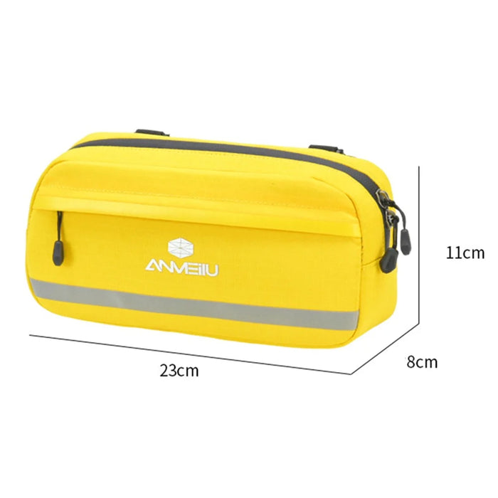 ANMEILU 7051 Bike Handlebar Bag Bicycle Front Frame Bag Cycling Storage Pouch - Yellow - 7
