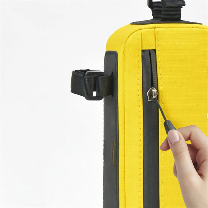 ANMEILU 7050 Bike Triangle Frame Bag Oxford Cloth Bicycle Top Tube Bag Cycling Pouch - Yellow - 3