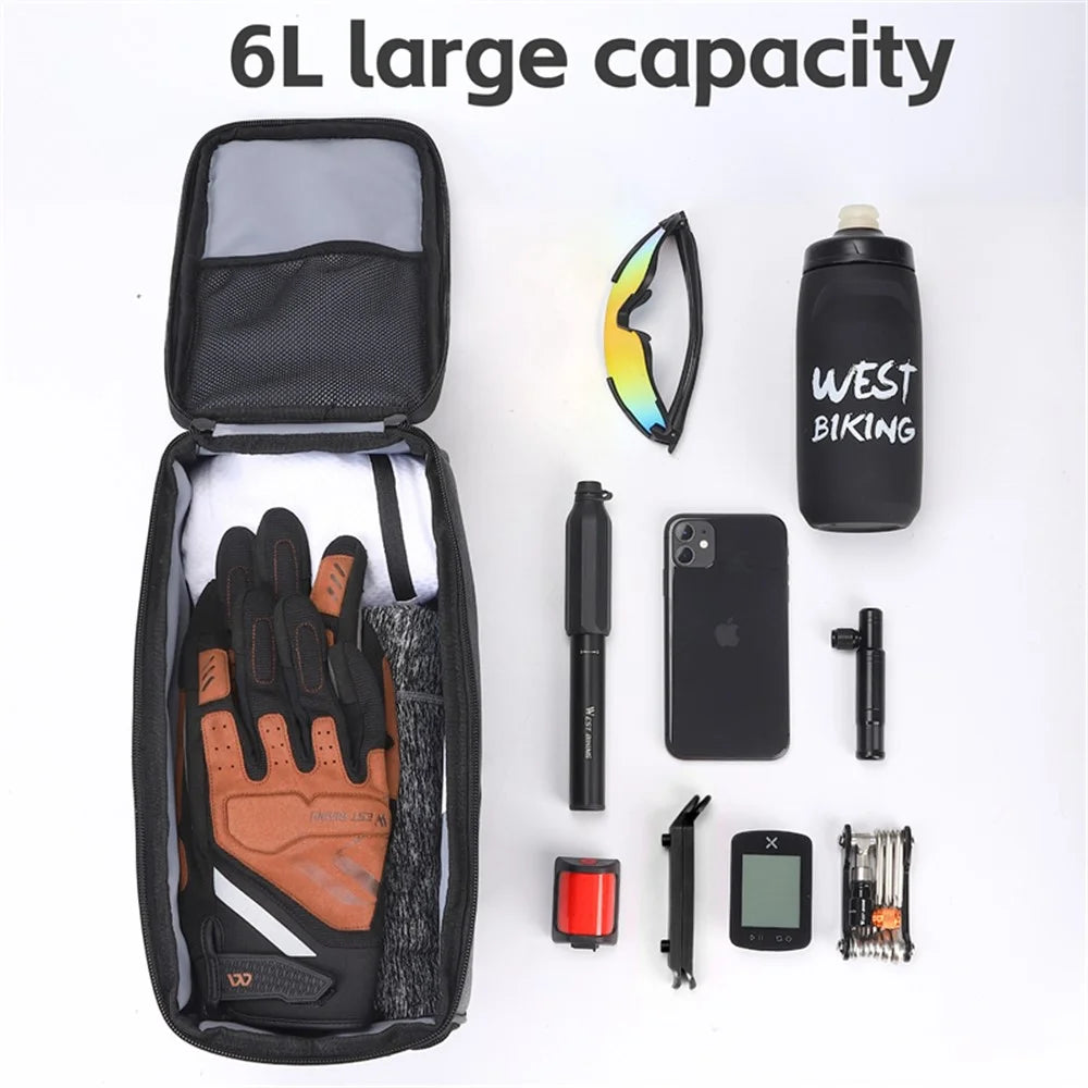 WEST BIKING YP0707360 Bicycle Bike Rear Rack Pannier Pack Cycling Tools Storage Bag - 6