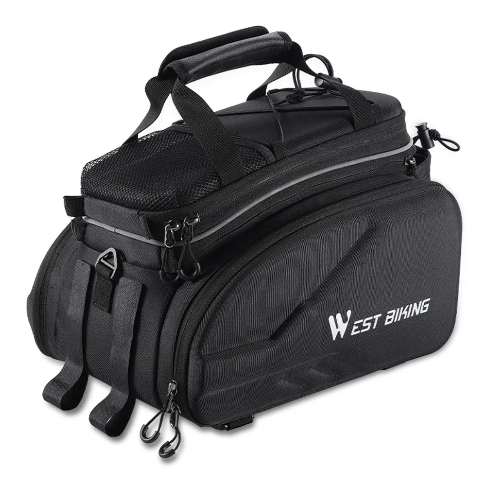 WEST BIKING YP0707354 Polyester+PVC Bicycle Rear Rack Storage Bag Reflective Bike Tail Pack - 1
