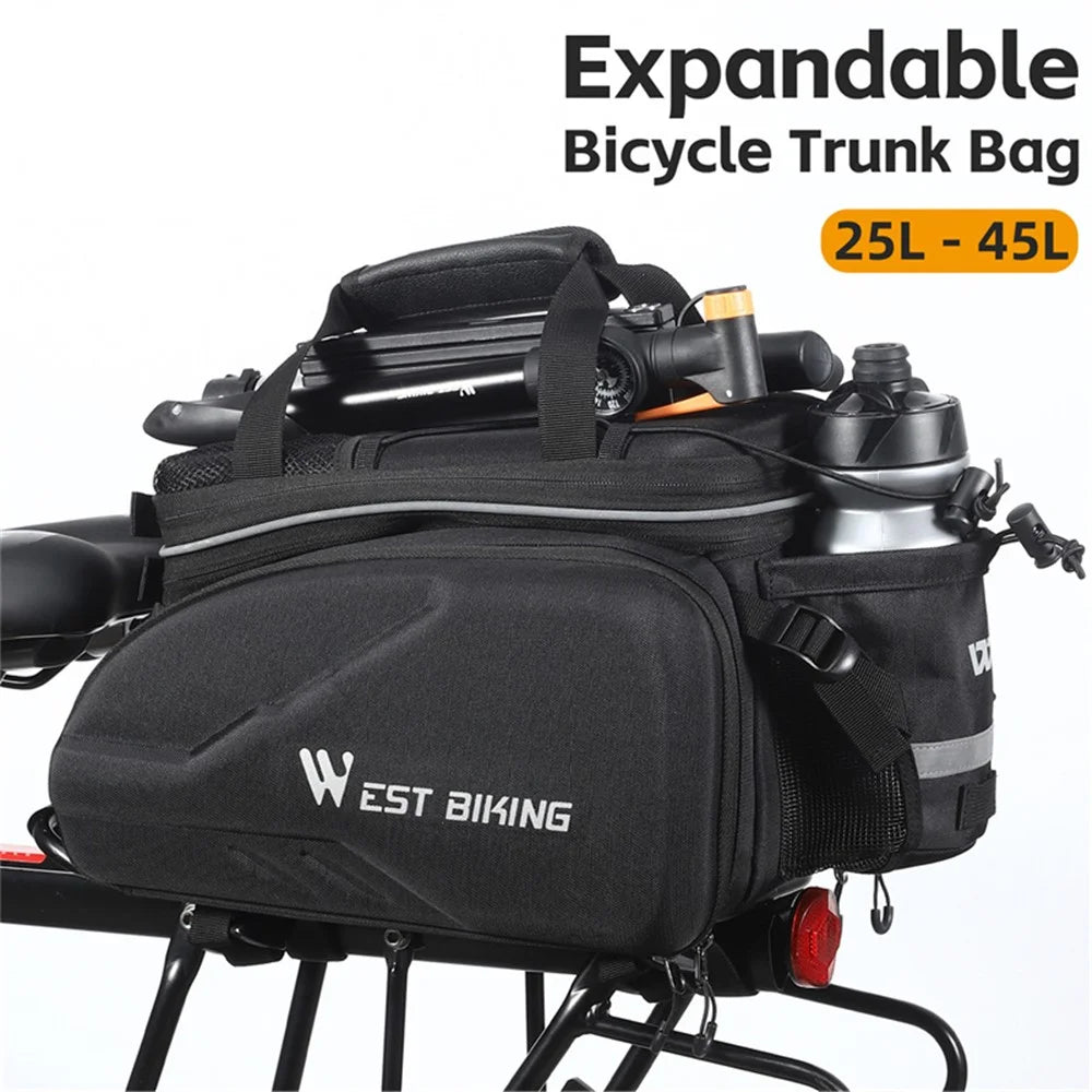 WEST BIKING YP0707354 Polyester+PVC Bicycle Rear Rack Storage Bag Reflective Bike Tail Pack - 2