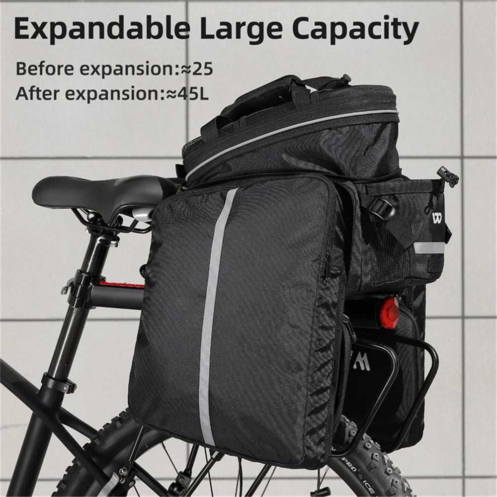 WEST BIKING YP0707354 Polyester+PVC Bicycle Rear Rack Storage Bag Reflective Bike Tail Pack - 3