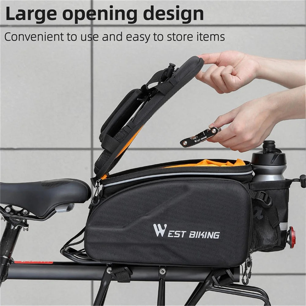 WEST BIKING YP0707354 Polyester+PVC Bicycle Rear Rack Storage Bag Reflective Bike Tail Pack - 5