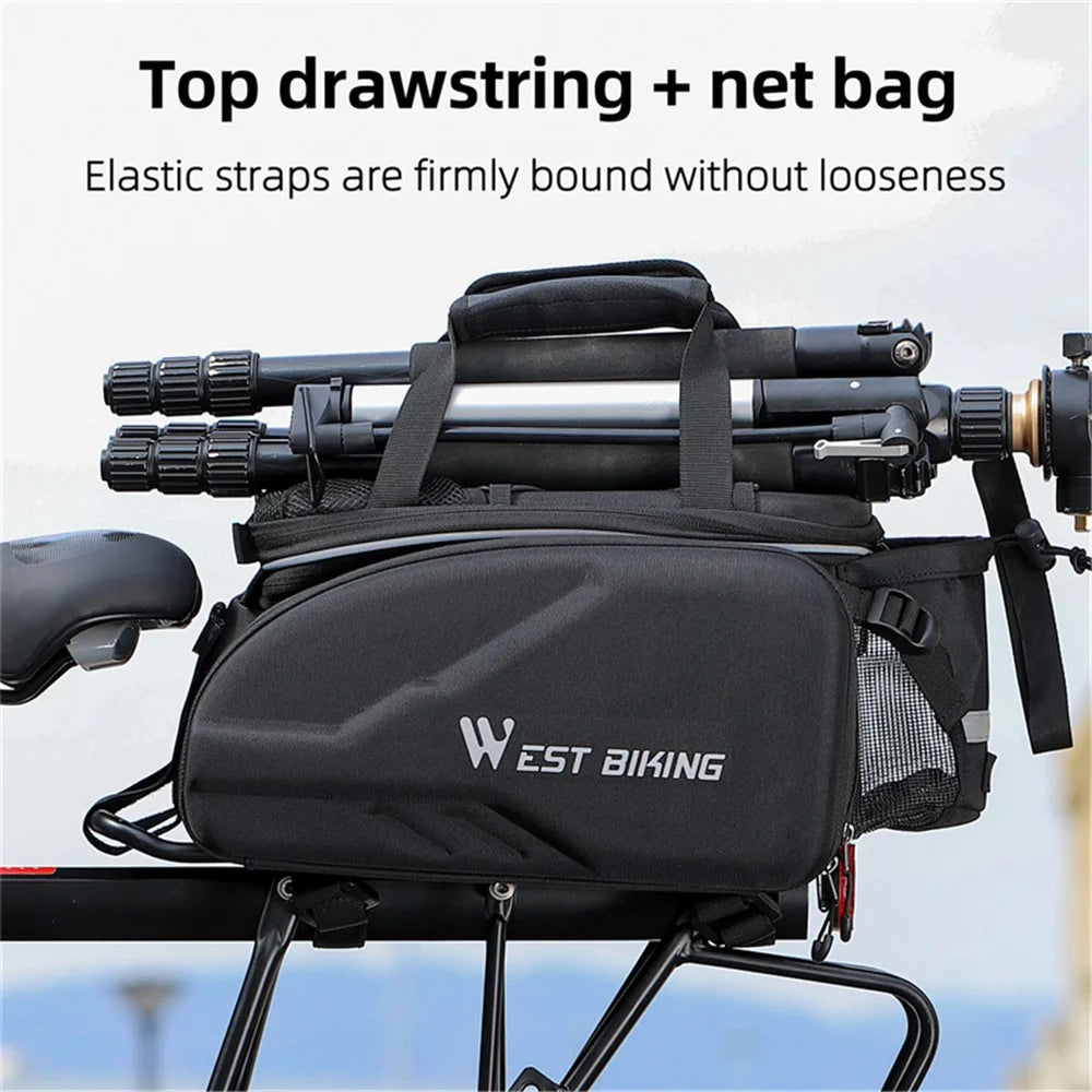 WEST BIKING YP0707354 Polyester+PVC Bicycle Rear Rack Storage Bag Reflective Bike Tail Pack - 7