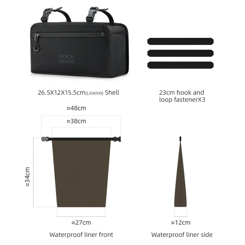 ROCKBROS W008 Bicycle Handlebar Hanging Bag Waterproof Detachable Bike Front Storage Bag - 7