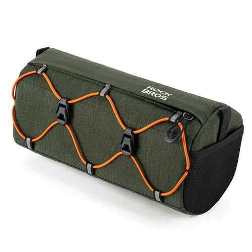 ROCKBROS W012 Bicycle Handlebar Hanging Bag Reflective Polyester Bike Front Storage Bag - Blackish Green - 1